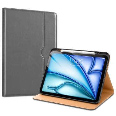 Imagem de VIKESI Capa para iPad Air de 13 polegadas 2024 ou iPad Pro 12,9 6ª/5ª/4ª/3ª geração 2022/2021/2020/2018, capa de couro premium, suporte para Apple Pencil, hibernar/despertar automático, capa com