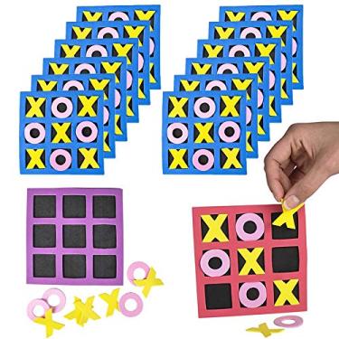 Imagem de The Dreidel Company Jogo de espuma Tic-Tac-Toe, ótimo para encher bolsas, eventos de festa, aniversários, prêmios de sala de aula e muito mais - Espuma (pacote com 12)