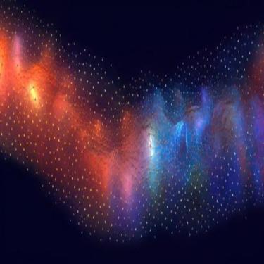 Imagem de Quadro Decorativo Com Estampa Abstract de Tecnologia e Rede de Fibra Óptica Moderno 30x30cm