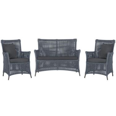 Imagem de Jogo Sofá E 2 Poltronas Igapó Alumínio Marrom E11 Trama Prata