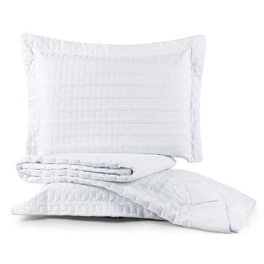 Imagem de Cobre Leito Colcha King Milano 3 Peças Branco- 100% Poliéster