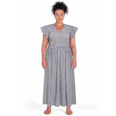 Imagem de City Chic Vestido feminino - Laureli, Xadrez azul-marinho, 48