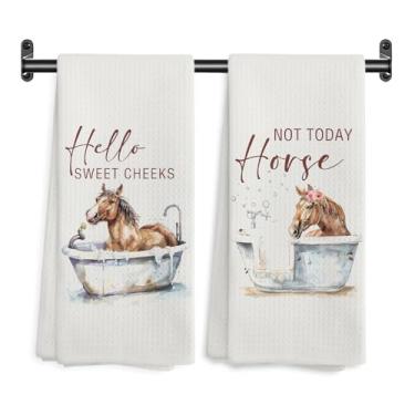 Imagem de WARDOS Hello Sweet Cheeks Toalhas de mão de casa de banho, toalhas de mão decorativas para casa de banho, banheiro, banheiro, banheiro, banheiro, 40 x 61 cm, conjunto de 2