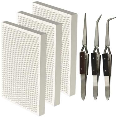 Imagem de Kit completo de solda de joias com blocos de favo de mel à prova de fogo, pinças e pote de picles para oficina ou uso doméstico