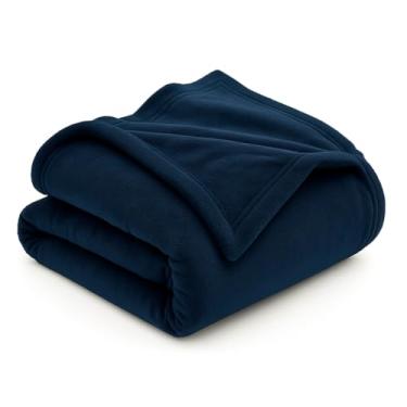 Imagem de Cobertor Manta Microfibra Casal Ultra Queen Macia 200x180cm – Antialérgica Soft Confort para Inverno e Todas as Estações (Azul Marinho,1 Unidade)