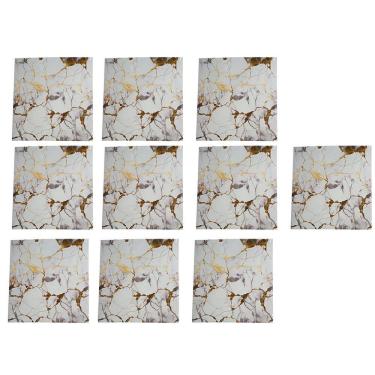Imagem de Placa Adesiva Marmore 3D Kit 10 uni Papel de Parede Autocolante Ambiente Moderno Obra Reforma Casa Quarto Sala Cozinha