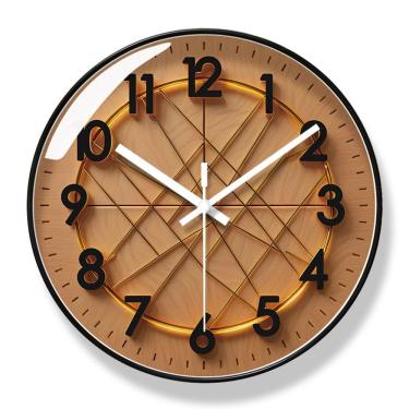 Imagem de Relógio de parede moderno retrô de 30 cm, sem tique-taque, silencioso, quartzo C