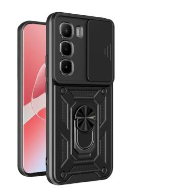 Imagem de Kukoufey Capa compatível com Infinix Hot 60 Pro+ 4G, com capa de lente de câmera deslizante compatível com Infinix Hot 60 Pro+ 4G X6886 capa protetora para celular preta