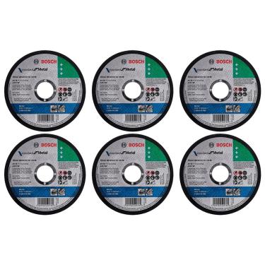 Imagem de Kit 06 Discos de Corte para Esmerilhadeira Inox 4.1/2 7/8 Standard Reto Profissional - Bosch