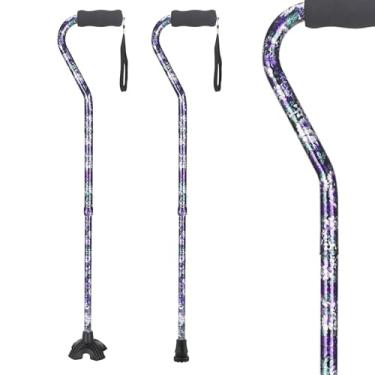 Imagem de LIXIANG Bengala de caminhada ajustável para mulheres e homens, bengala dobrável com alça de esponja macia, leve, adequada para artrite, idosos e pessoas com deficiência violeta