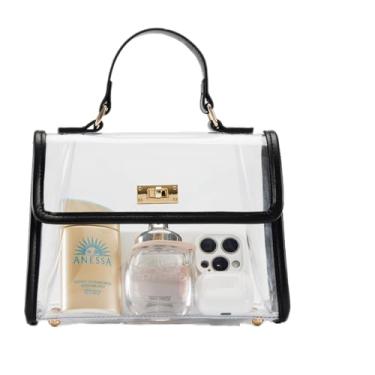 Imagem de VUIASK Bolsa transparente para eventos de estádio, bolsa transparente para mulheres, moda moderna, bolsas de ombro e bolsas modernas, eventos aprovados em estádios, festivais