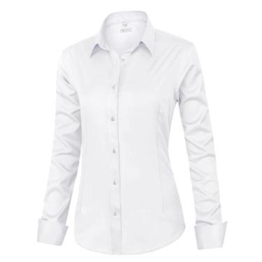 Imagem de Camisa social siliteelon Classic-Fit de manga comprida  branca