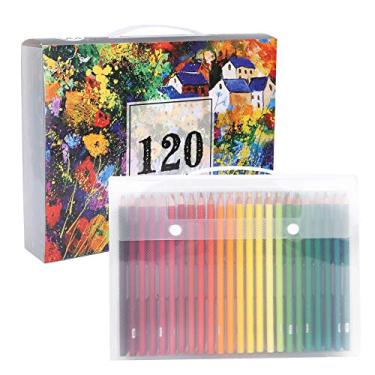 Imagem de Conjunto de lápis aquarela 120 unidades à base de óleo Soft Core Drawing Lápis de cor Ferramenta de pintura para artistas Estudantes Profissionais 120 cores Premium PET Box