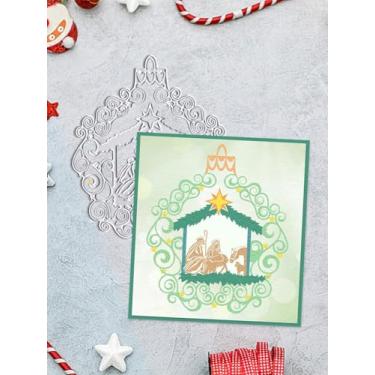 Imagem de Matrizes cristãs para fazer cartões, religião de presépio para scrapbook, artesanato, decoração, álbum de fotos, metal, aniversário de Jesus Cristo, para fazer cartões