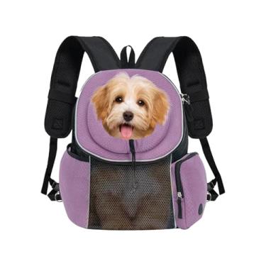 Imagem de Mochila porta-gatos para animais de estimação, porta-peito para cães - Mochila de transporte portátil para cachorro,Mochila transportadora para cachorros em viagem para caminhar, viajar, acampar