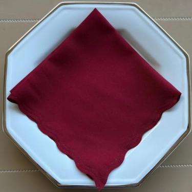 Imagem de Guardanapo de Tecido Oxford Kit 100 Acabamento a Laser 33 x 33 CM Mesa Posta (Vinho)