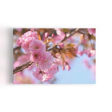 Imagem de Quadro Flores De Cerejeira Sakura Rosa Foto Canvas 60X40Cm - Plimshop