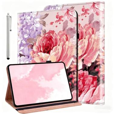 Imagem de ALILANG Capa para Samsung Galaxy Tab S11 Ultra 5G 2025/S10 Ultra 2024/S9 Ultra 2023/S8 Ultra 2022 37.1 cm, capa dobrável de couro PU à prova de choque com suporte para cartão e porta-caneta - rosas