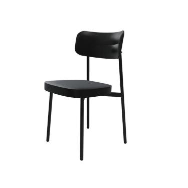 Imagem de Cadeira Alloa Fixa Com 4 Pés 50 X 44,7 X 83,8 Cm Com 1 Un. Courino Preto