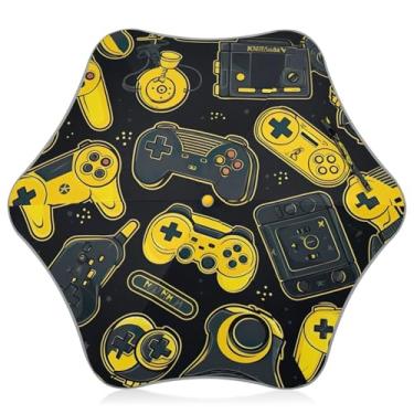 Imagem de Blueangle Guarda-chuva infantil colorido para controles de videogame para crianças de 3 a 8 anos - guarda-chuva dobrável à prova de vento UV50+ com tiras refletivas de segurança (409)