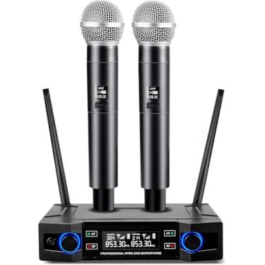 Imagem de RXSKERTL Microfone sem fio para karaokê portátil sem fio, sistema profissional sem fio para festas de casamento na igreja
