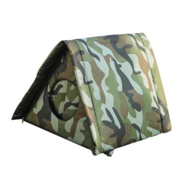 Imagem de WeiLaiKeQi Tenda para animais de estimação ao ar livre Casa para gatos ao ar livre Tecido Oxford destacável Canil para gatos Cama para animais de estimação