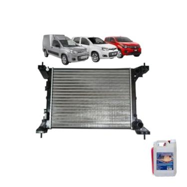 Imagem de Kit Radiador Novo Uno/Pálio Evo 2010+ com Aditivo Radiador Radiex e Água Desmineralizada