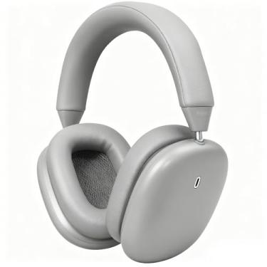 Imagem de Anjetsun ANC Wireless Over Ear Headphones with Mic & Touch Control,Stylish Metal Design,80H Playtime, Detachable Magnetic Ear Pads,Noise Cancelling Over the Head Headphones for Work(Suede Gray)