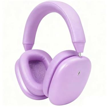 Imagem de Anjetsun ANC Wireless Over Ear Headphones with Mic & Touch Control,Stylish Metal Design,80H Playtime, Detachable Magnetic Ear Pads,Noise Cancelling Over the Head Headphones for Work(Taro Lavender)