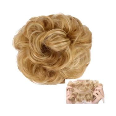 Imagem de Coque De Cabelo Sintético Cacheado Natural Para Mulheres, Extensões De