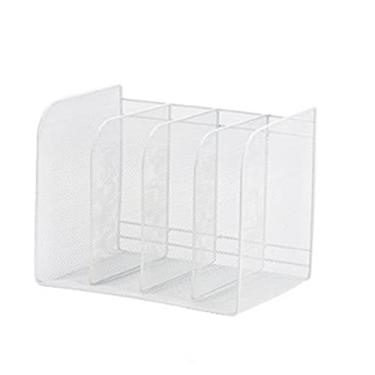 Imagem de Organizador de arquivos de malha de ferro de metal simples, organizador de arquivos de dados para estudantes, estante vertical, escritório, mesa de trabalho, caixa de arquivo de ferro multicamadas de
