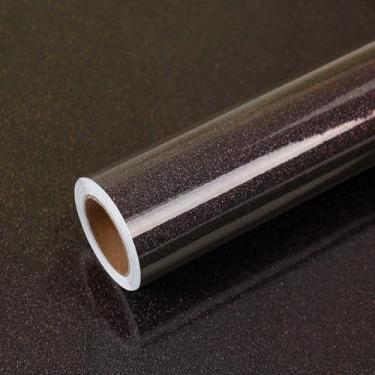 Imagem de VEELIKE Papel de parede brilhante roxo escuro galáxia descasque e cole papel de parede metálico brilhante para móveis eletrodomésticos 15,7 pol. x 354 pol. Papel de contato roxo autoadesivo para