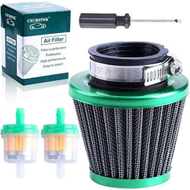 Imagem de CNCMOTOK 38 mm 3,81 cm Filtro de Ar Verde com Dois Filtros de Combustível de Gás de 5 mm para Motocicleta 110cc 150cc 200cc ATV Quad Lifan Apollo 125cc 110cc Dirt Pit Bike GY6 49cc 50cc taotao ATM50 Moped Off Road Scooter