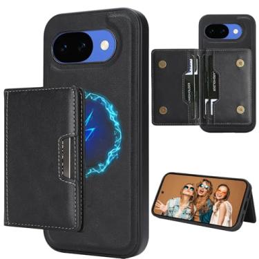 Imagem de CCSmall Capa carteira para Google Pixel 10A compatível com Magsafe, 2 em 1 capa magnética removível de couro PU com porta-cartões, capa protetora traseira à prova de choque para Google 10A C1 preta