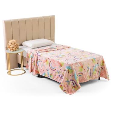 Imagem de Cobertor Manta Solteiro Infantil Flanel Microfibra Toque Extra Macio Secagem Rapida (Unicornio Reino Lilás)