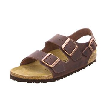 Imagem de Birkenstock Sandálias masculinas Milano Sling Back, Habana estreita, 37