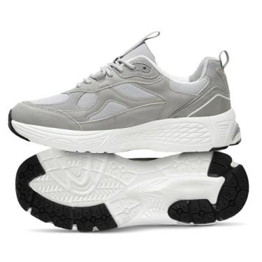 Imagem de Tênis feminino Nicole Miller Hawk Comfort – Tênis esportivo elegante, de suporte e versátil para conforto diário, roupas casuais e modernos tênis femininos confortáveis com cadarço, Cinza Multi, 37