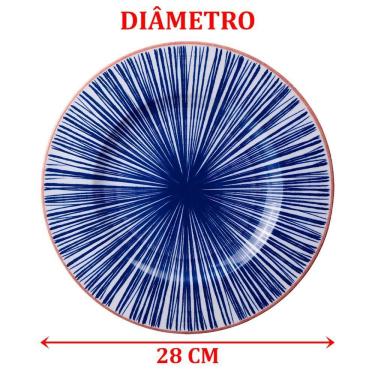 Imagem de Kit Jogo Prato Raso Jantar 12peças 12 Pessoas Abstratta 28cm