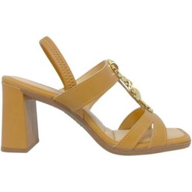 Imagem de Sandália Feminina Casual Dia a Dia Passeio Trabalho Festa Salto Médio Grosso Conforto Mississipi J04-Feminino