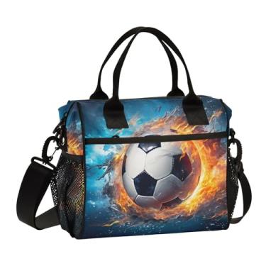 Imagem de GAIGEO Bola de futebol flutuante e coberta com isolamento de água, lancheira para adultos, lancheira para escola, M