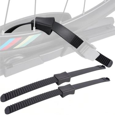 Imagem de SYDSZ 2 peças de tiras adaptadoras de roda de bicicleta de rack de teto com almofada com alça de roda para transporte seguro de ciclismo compatível com empilhadeira ProRide/Thule 598 52958 52959 52670