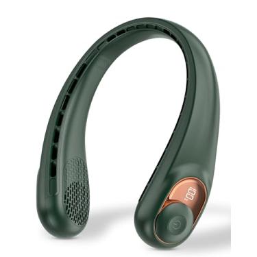 Imagem de Ventilador de pescoço, ventilador pessoal com tela de LED, recarregável USB-C, bateria de 5200 mAh, ajuste de 3 velocidades e operação silenciosa, perfeito para casa, viagens, esportes