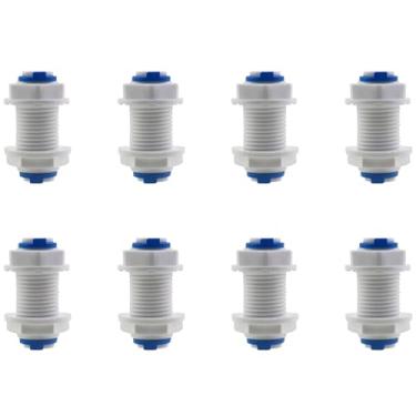 Imagem de KKUANG 8 peças de clipe divisor de plástico branco 1/10.2 cm conector de separação de tubo de água de osmose reversa adequado para tanque de armazenamento de água e conexão de penetração do painel do