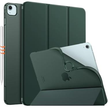 Imagem de MoKo Capa para iPad Air 13 polegadas M3 2025 / M2 2024, iPad Air 13 polegadas com capa traseira de TPU fosco transparente e macio, capa protetora fina para smart fólio, auto sono/despertar, verde