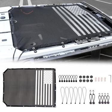 Imagem de West-xingzhe Para-sol para Ford Bronco capa superior de para-sol compatível com novo Ford Bronco 2021 2022 2023 2024 2025 4 portas, cobertura superior Bimini de malha total, bloqueia o ruído do vento