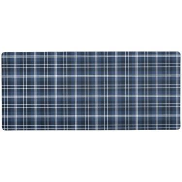 Imagem de Mouse pad clássico xadrez azul marinho controle de precisão, mouse pad grande para mesa, 80 x 39,9 cm, almofadas de mesa
