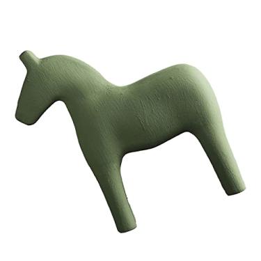 Imagem de Phefop Estatueta de Cavalo Em Branco Inacabada Estatueta de Cavalo de Madeira, de Em Branco Inacabada Estátua de Artesanato Sueco Vintage para Escritório Familiar Pintura de Mesa Brinquedo Armário (L)