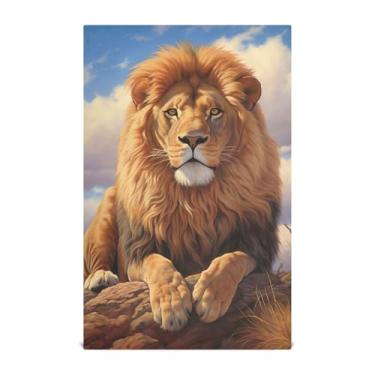 Imagem de Joisal Toalhas de prato coloridas para cozinha decorativa majestosa leão chá toalha de mão panos fofos panos absorventes de banheiro 45 x 71 cm, pacote com 6