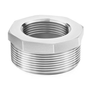 Imagem de ChillWaves Encaixe de tubulação de aço inoxidável 304, bucha sextavada redutora 5 cm NPT macho x adaptador de rosca fêmea NPT de 3,8 cm (1 pacote)