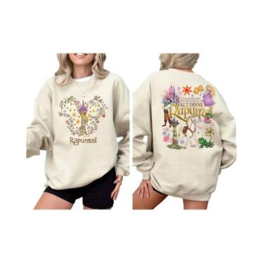 Imagem de Moletom Da Rapunzel Da Disney, Hoodie Da Princesa Rapunzel, Suéter Mic